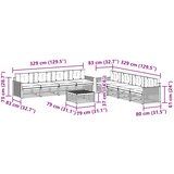  Set vanjskih sofa 9 kom. Bijela i bež Poliester | Shoptok.si