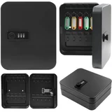 Metal Key Box with Digital Code, 48 Hooks, Black Stickers