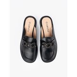 Shelvt Black low-heeled eco-leather flip-flops | Shoptok.si
