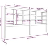  Uzglavlje za krevet bijelo 205 5x4x100 cm od masivne borovine | shoptok.hr