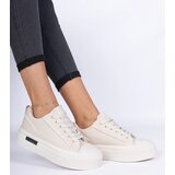 D/CEO marka niezdefiniowana Beige women's canvas sneakers on a platform Verinos | Shoptok.si