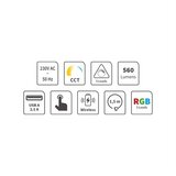  LED RGB prigušiva punjiva dodirna stona lampa LED/7,5W/5V 2700-5300K bela | Eponuda.com
