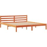 vidaXL Knjižna postelja brez vzmetnice vošč. rjava 200x200 cm borovina | Shoptok.si