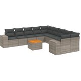  11-dijelni set vrtnih sofa od poliratana s jastucima sivi | shoptok.hr