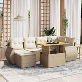  7-dijelni set vrtnih sofa od poliratana s jastucima bež | shoptok.hr