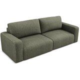 Makamii Zelena raztegljiva/s prostorom za shranjevanje sedežna garnitura iz rebrastega žameta 252 cm Kona – | Shoptok.si