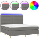  The Living Store Box spring postelja z vzmetnico LED temno siva 180x200 cm blago - Box Spring Postelja, (21499445) | Shoptok.si