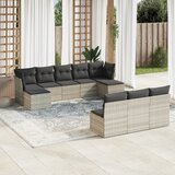 vidaXL 10-dijelni set vrtnih sofa poliratan s jastucima svijetlosivi | shoptok.hr