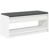  Klupa za hodnik s jastukom s policom Bijelo 100 x 38 x 46 cm | shoptok.hr