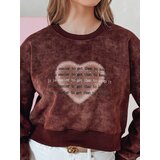 DStreet Bluza damska oversize tie-dye z sercem DESSER bordowa | Shoptok.si