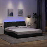 Maison Chic Posteljni okvir - Dvoposteljna postelja - Zakonska postelja z LED brez vzmetnice temno siv 180x200 cm, (21696427) | Shoptok.si
