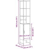  Kopalniški Kabinet Sonoma Oreh 33x33x185,5 cm Inženirski Les, (22040433) | Shoptok.si