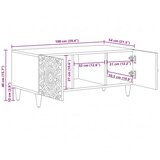  Klubska miza Bela 100 x 54 x 40 cm Masiven les manga, (5000295519) | Shoptok.si