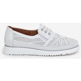 EVENTO Women's Slip-On Lace-Up Shoes White Azethia | Shoptok.si