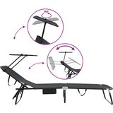  Sklopiva ležaljka za sunčanje 2 pcs Crna 190 x 57 x 81 cm | shoptok.hr