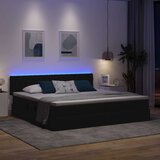  LED krevet za pohranu s madracem Crna 200 x 200 cm Tkanina | shoptok.hr