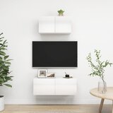  2-dijelni set TV ormarića visoki sjaj bijeli od iverice | shoptok.hr