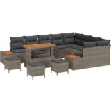 vidaXL set od 13 komada vrtne sofe s jastučićima siva poli ratan akacija | shoptok.hr