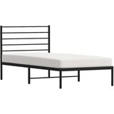  Metalni okvir za krevet s uzglavljem crni 90x190 cm | shoptok.hr