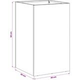  Vrtna saksija Srebrna 30 x 30 x 50 cm Nehrđajući čelik | shoptok.hr