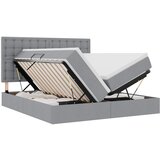 vidaXL postelja s shranjevanjem svetlo siva 200 x 200 cm umjetno usnje, (5000100726) | Shoptok.si