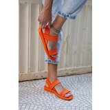 Madamra Women's Orange Drawstring Sandals Cene