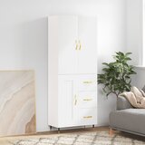 vidaXL Visoka omara bela 69,5x34x180 cm inženirski les | Shoptok.si