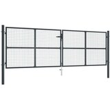vidaXL mrežasta vrtna vrata od pocinčanog čelika 400 x 175 cm siva | shoptok.hr