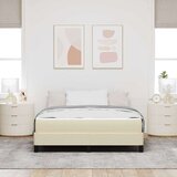 vidaXL Postelja z vzmetnico Drugo krema 140 x 200 cm blago | Shoptok.si