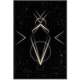  Slika - Symmetry of Shapes (1-part) - Graphic Motif in Black Shade 60x90 U crnom drvenom okviru | shoptok.hr