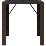  Barski stol sa staklenom pločom smeđi 105x80x110 cm poliratan | shoptok.hr