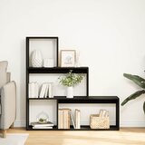 Pregrada regal za knjige 3 razine crni 123x29x123 cm drveni | shoptok.hr