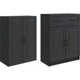  Set ormara 2 kom. Crna Konstruirano drvo | shoptok.hr