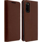 AVIZAR Etui za Galaxy S20, držalo za kartico in video iz pravega usnja - temno rjava, (20600185) | Shoptok.si