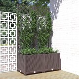 vidaXL Vrtna sadilica s rešetkom smeđa 80 x 40 x 136 cm PP cijene
