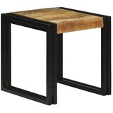 Stol za slaganje 3 pcs Smeđa i crna Čvrsto drvo manga i metal | Eponuda.com