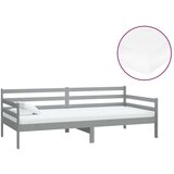  Dnevni ležaj s madracem 90 x 200 cm sivi od masivne borovine | shoptok.hr
