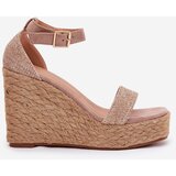 Boto Wedge Sandals For Women With Braiding Khaki Adelio | ePonuda.com