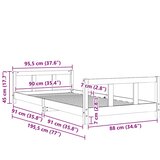  Okvir za dječji krevet bijeli 90 x 190 cm od masivne borovine | shoptok.hr