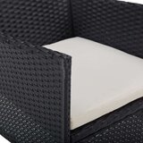  Vrtna jedilna garnitura 5-delna črn poli ratan in steklo, (20679770) | Shoptok.si