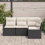 VidaXL Kavčna garnitura 4 pcs Črna poli ratan, (5000153622) Slike