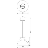  Luster na sajli NEVIS 1x E27/15W/230V, prečnik 29 cm, smeđa | Eponuda.com