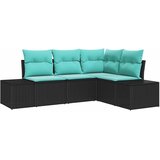 vidaXL Vrtna sedežna garnitura 4 pcs Črna Poly ratan, (5000063183) | Shoptok.si