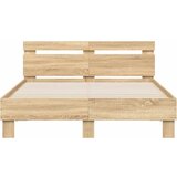  Okvir za krevet s uzglavljem boja hrasta 120x190 cm drveni | shoptok.hr
