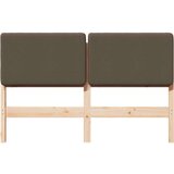  Tapecirani uzglavlje Smeđa i taupe 150 cm Čvrsto borovo drvo | shoptok.hr