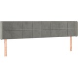  Uzglavlje s ušima svjetlosivo 203x16x78/88 cm baršunasto | shoptok.hr
