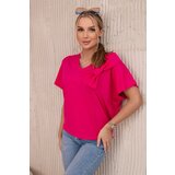 Kesi Cotton blouse with decorative fuchsia bow | Shoptok.si