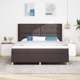  Krevet s opruga kutije s LED trakama Smeđa 180 x 200 cm tkanina | shoptok.hr