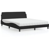 vidaXL Krevet s madracem crni 160 x 200 cm od umjetne kože Cijene