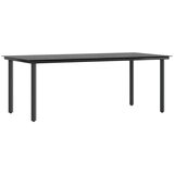  Vrtna garnitura - 6-dijelni vrtni blagovaonski set s jastucima crno Crna i tamno siva 200 x 100 x 74 cm 6 | shoptok.hr